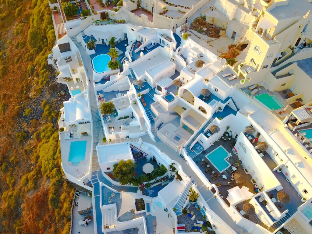 Santorini aerial view